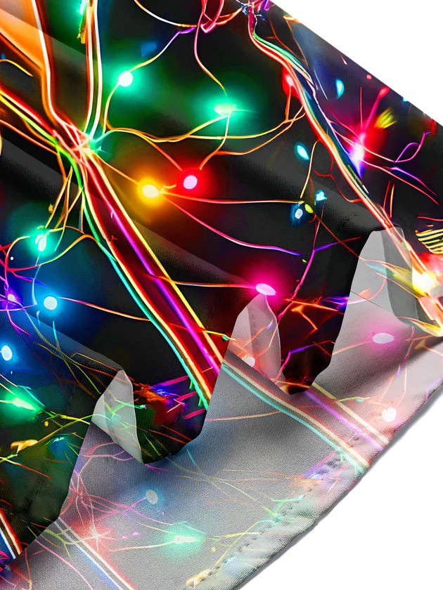 Funny Fairy Lights Gentleman's Bow TieXmas Men's Pocket Long Sleeve Shirts