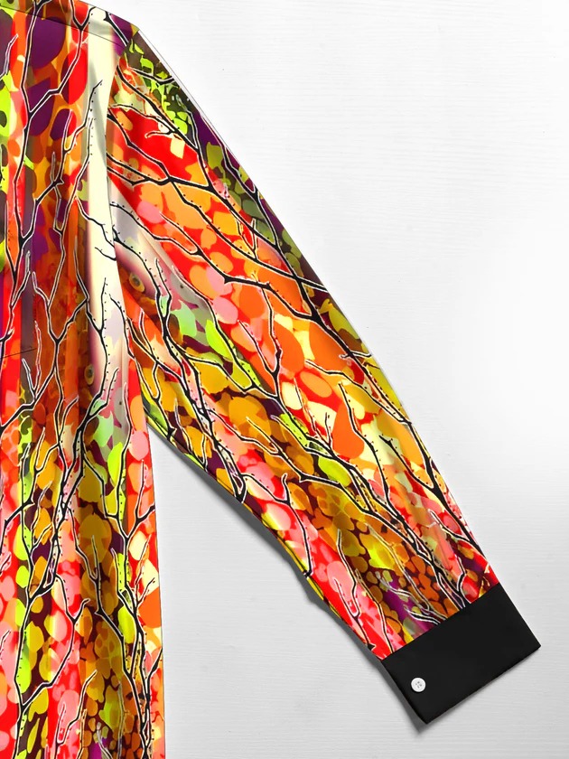 Tie Dye Men's Pocket Long Sleeve Shirts